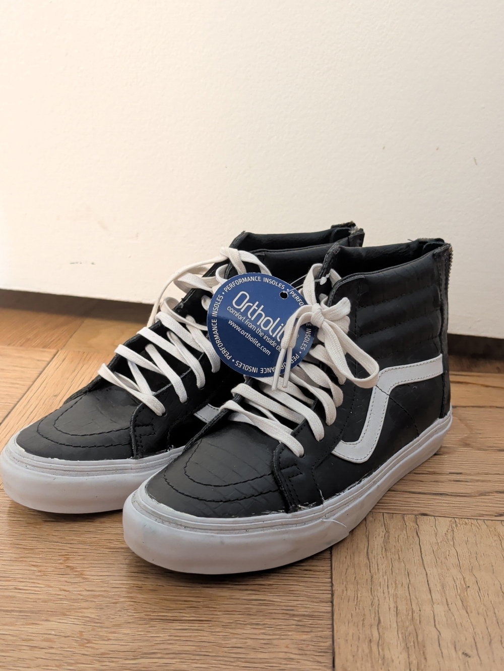 NWT Vans Reissue Sk8-Hi Zip Black White Croc Size Mens 6 Womens 7.5